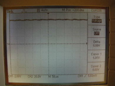 High voltage for making electret on oscilloscope.